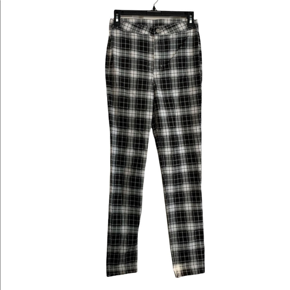 Divided Women’s Black and White Long Plaid Pants Size 4